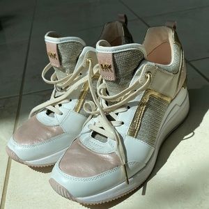 Gold and Pink Micheal Kors Sneakers.
